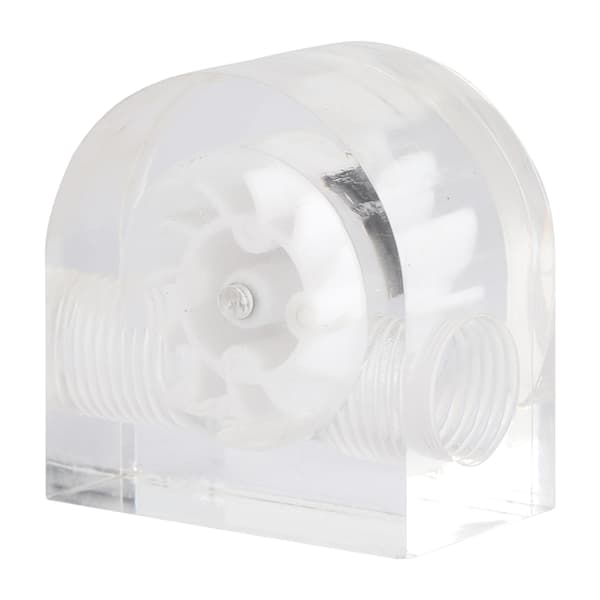 Vandkøling Flow Meter 12 Impeller Halvcirkel Dobbelt Hul Computer Tilbehør Hvid Sort Blå(Hvid )