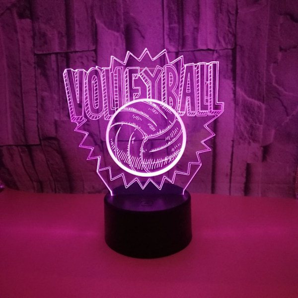 Qinwei Volleyball 3D nattlys levende rom illusjonslampe med fjernkontroll 16 farger endring