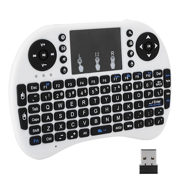 Mini trådlöst tangentbord Flymouse 2.4G Multimedia Touchpad Touching Keyboard Vit