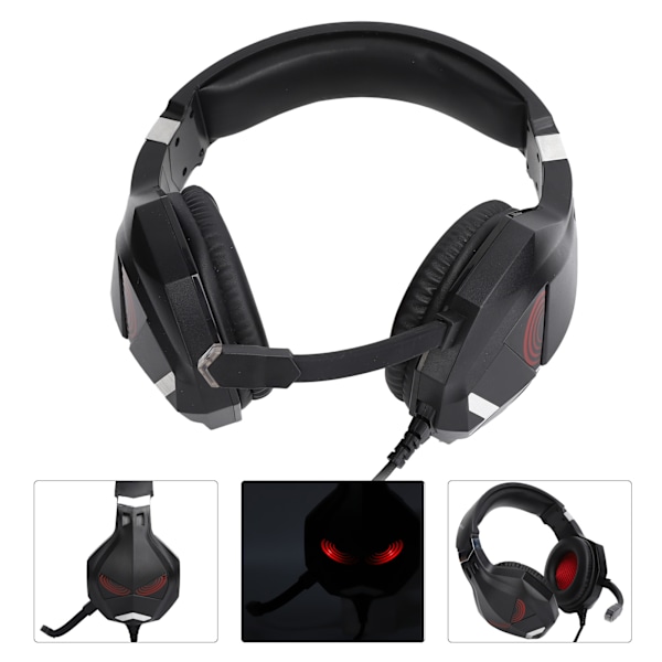 G319 Datamaskin Headset Kablet LED Lysende Gaming Hodetelefoner med Mikrofon for PS4