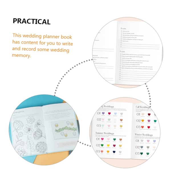 Operitacx 2 stk Bryllupsbog Bryllups-planlægger Notesbog Notesbøger til Arbejde Bryllups-planlægning Organizer Binder Brudebog Planlægger Notesblok