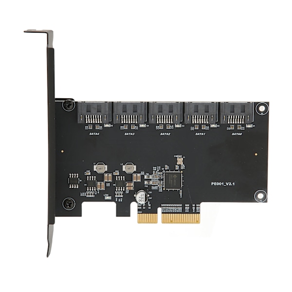 PCIE 5 SATA -laajennuskortti 6 Gbps:n siirtonopeudella Plug and Play 5-porttinen SATA3.0 -laajennuskortti Windowsille ja pöytätietokoneille