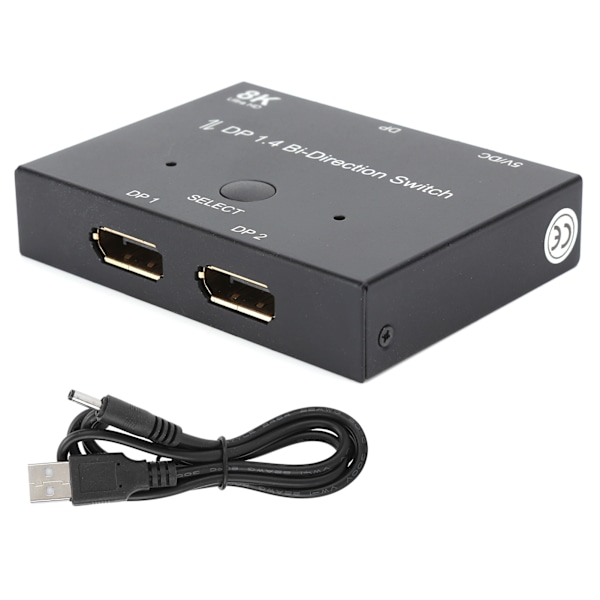 Bi-Direction Switch DP DisplayPort 1.4 8K ved 60Hz 32.4Gbps Hub Konverter Computer Tilbehør