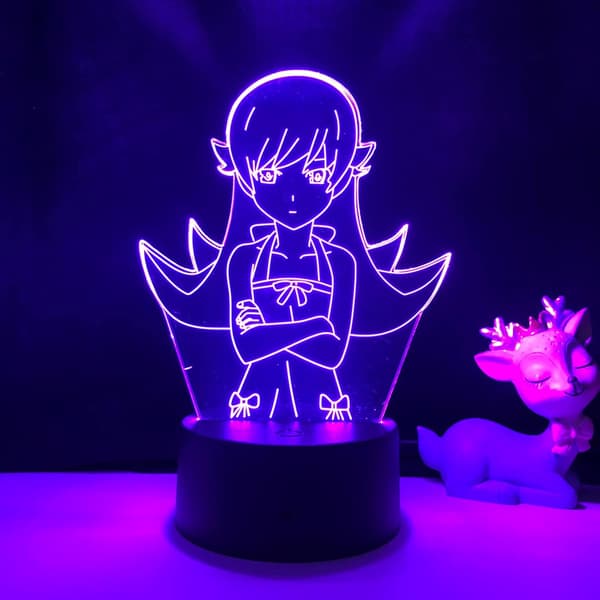 Anime Bakemonogatari LED nattlampe for soverom dekor lys bursdagsgave Bakemonogatari rom skrivebord 3D lampe