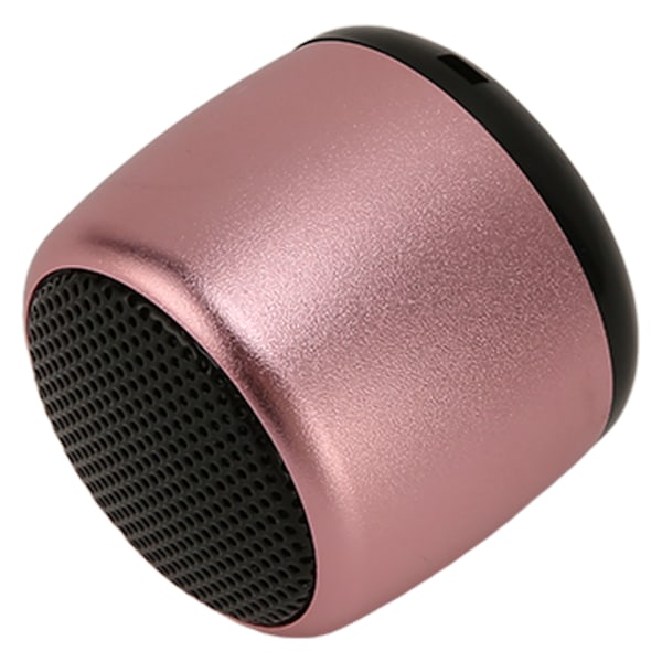 Mini Bluetooth-høyttaler med kraftig subwoofer, USB-oppladbar, bærbar trådløs høyttaler i metall for telefon, nettbrett, PC, rosa