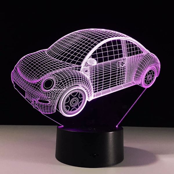 7 Farvede Visual Bil Model Lampe 3D Led Natlys Børnegaver Berøringskontakt USB Bordlampe Lampara Lampe Baby Søvnbelysning