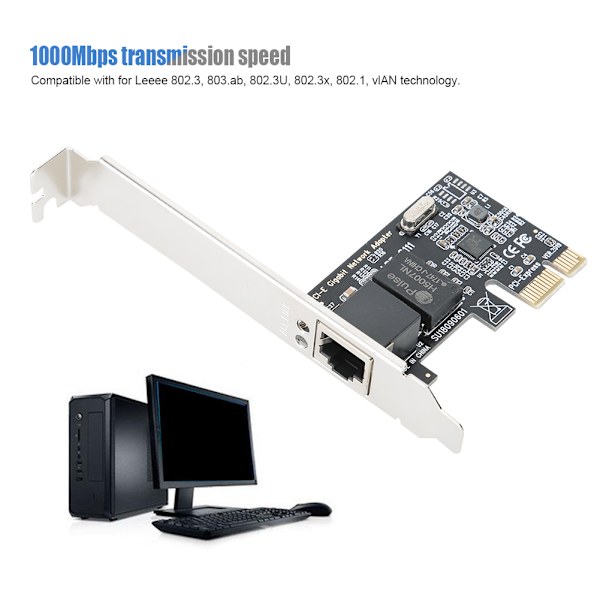 RIL8111G Master Chip Desktop Computer PCI-E Gigabit Netværkskort til XP / WIN7 / WIN8 / WIN8.1 / WIN10
