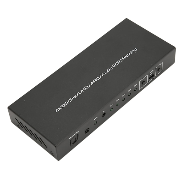 HDR HD Multimedia Interface Ljudextraktor 5 Port 18 Gbps Ljudextraktor Växellåda med Fjärrkontroll ARC 100‑240V EU-kontakt
