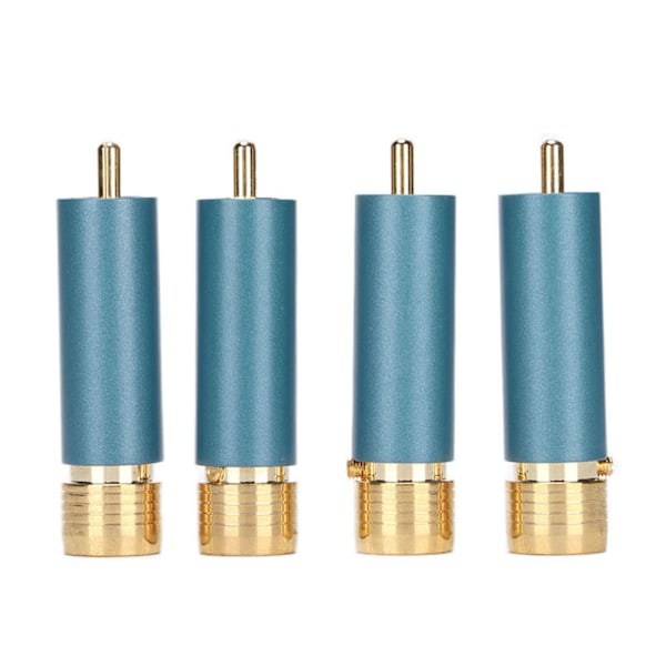 4PCS Preffair/R1722 Audiokontakt Guldpläterad Självlåsande Lödfri RCA-kontakt Blå (Röd och Vit Logotyp)