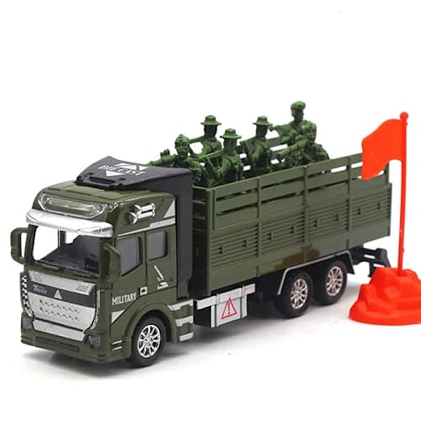 1/48 Legering i metall Dragbaksfordon Leksaker, Militärmodell Lastbil Transportfordon Modell Leksaksbilar Bilgåva för pojkar flickor samling