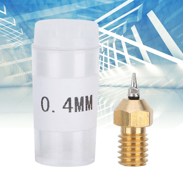 E36 V5/6 M6 0,4 mm messingdyse med gjenger for E3D/MK8/Lulzbot/Olson/Ultimaker varmeblokker