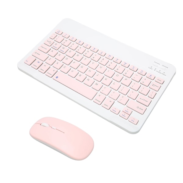 Trådløst tastatur og musesæt 10in computertastaturer musekombination til tablet mobiltelefon computer pink