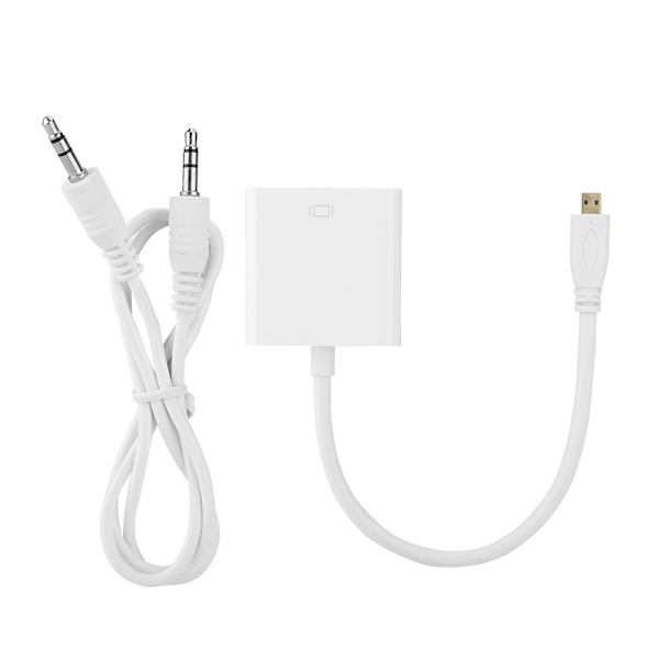 HDMI til VGA  HDMI Konverter Adapter Kabel Til Computer/DVD/Digital Set-Top Box(Hvid)