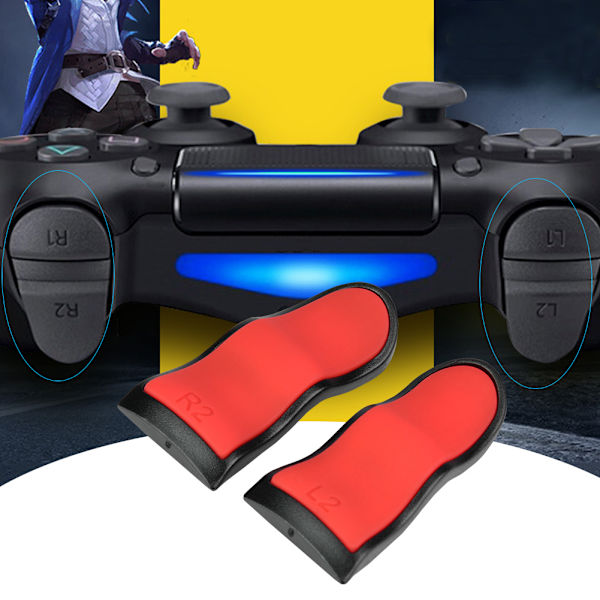 L2/R2-laajennusliipasin Pehmeä kosketusohjaimen laajentimet Napit Laajennetut kahvat PS4:lle (punainen)