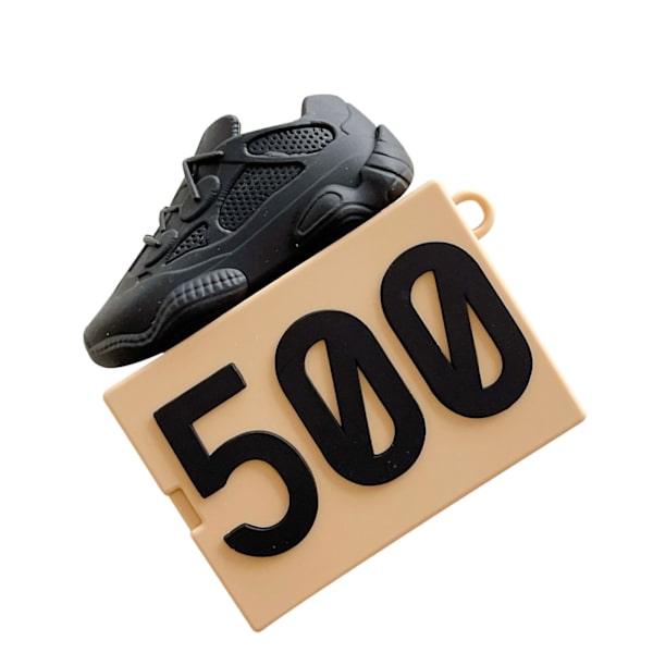 Silikon Sneaker 500 Skolåda Öronpropps Fodral Lätt Öppning och Stängning Totalt Skydd Bluetooth Öronpropps Fodral för IOS Öronpropp Svart