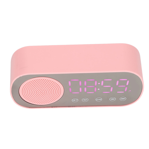 Herätyskello Bluetooth-kaiutin HIFI LED-peilinäyttö Mikro-USB-lataus FM-radio Digitaalinen kello lukemiseen matkustamiseen