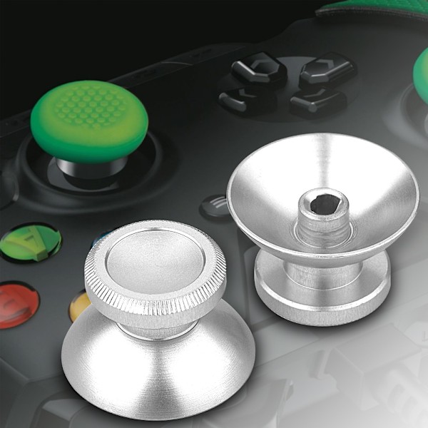 2 stk. Spil Controller Udskiftning Betjent Mini Metal Knap Hætte til PS4/ XBOX ONE Sølv