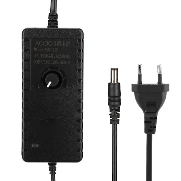Strömadapter Justerbar Spänningshastighetsreglering Snabbladdning 48W 2A Datorströmadapter 100‑240VEU-kontakt