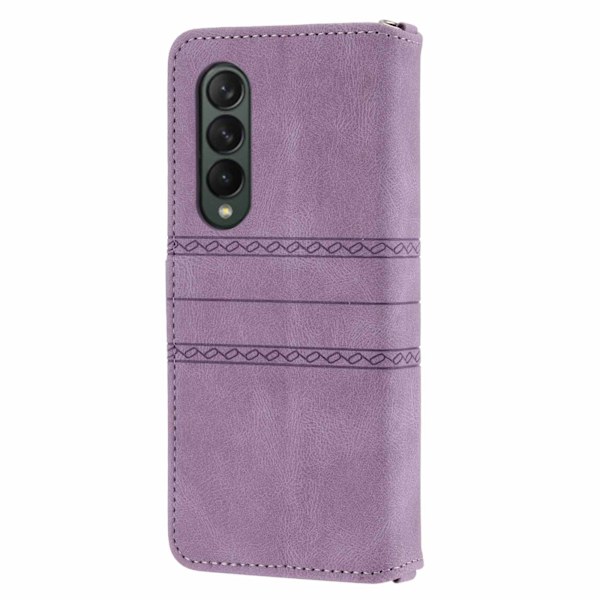 Kompatibel med Samsung Galaxy Z Fold 4 5G Plånboksfodral med Kortfack Flip PU Läder Prägling Fällbar Stötsäker Skyddande Skal