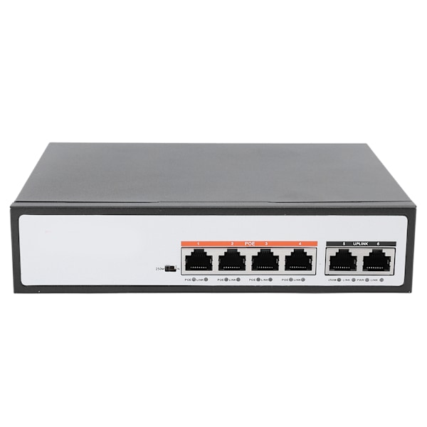 6CH POE-switch, åsksäker typ 100M 6-portars smart övervaknings dedikerad utbyte 200-240V