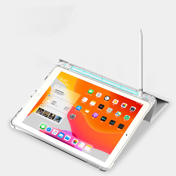 Fodral för Ipad Pro(10,5 tum) med inbyggt pennhållare, smartfodral, [stödjer pennladdning] automatisk väckning/sömn, genomskinligt bakstativskydd generation - N