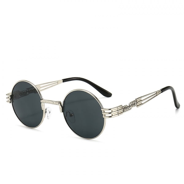 Pyöreät Steampunk-aurinkolasit John Lennon Hippie-lasit Metallirunko 100% UV-suojauslinssit