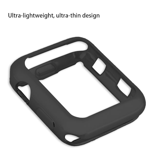 För Apple Watch 3:e generation iWatch 42mm Slim Soft TPU skärmskyddsöverdrag (svart)