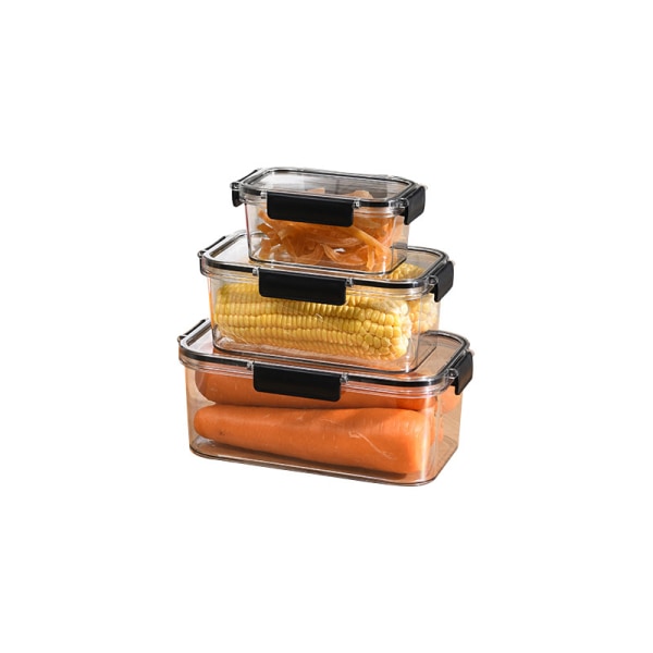 3 stk. madopbevaringsbeholdere med låg, lufttætte madpakkebeholdere, glasbeholdere til frokost med indbyggede luftventiler, tåler opvaskemaskine