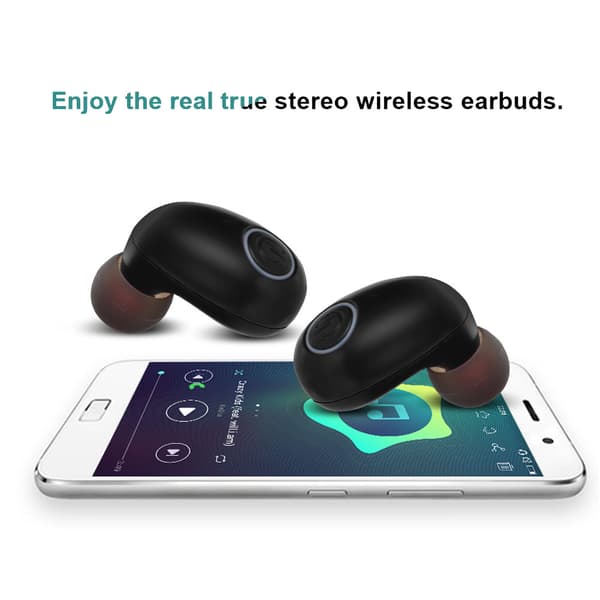 Trådløse Bluetooth-hodetelefoner Ørepropper Støyreduserende Ørepropp med Laderetui (Grå)