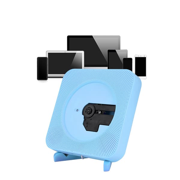 Ny väggmonterad Bluetooth CD-spelare med fjärrkontroll (blå)