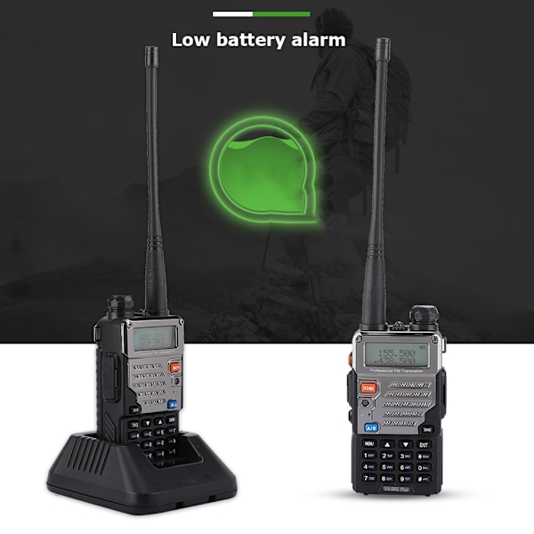 UV 5RE Plus bærbar håndholdt radio dual band 128CH UHF + VHF Walkie Talkie