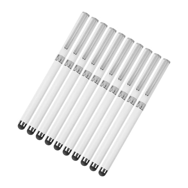 10 stk. Stylus 2-i-1 kapacitiv touch screen kuglepenne computer tilbehør hvid