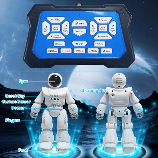 Fjernbetjent robotlegetøj til børn, astronaut RC robotlegetøj, gestussensorisk robot, infrarød controllerrobot, dansende syngerobot, bedste gaver