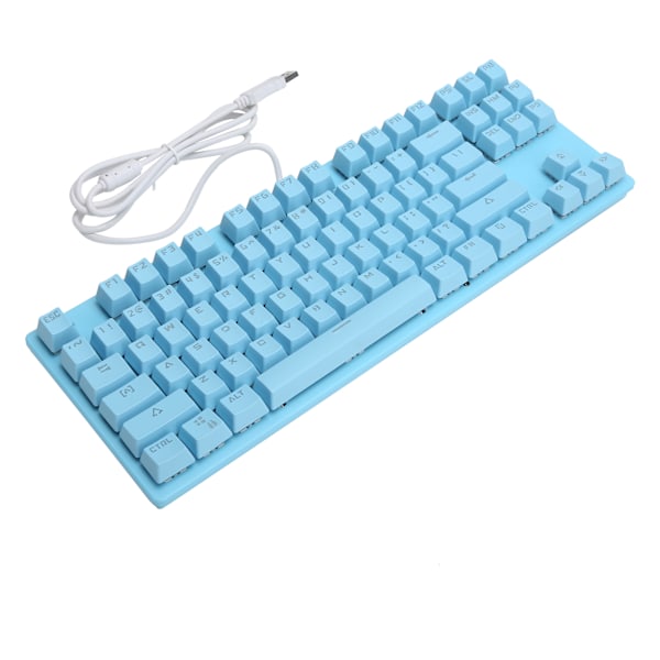 87-tasters mekanisk tastatur kablet USB 2.0 baggrundsbelysningseffekt blå switch flydende taster G-50Blue