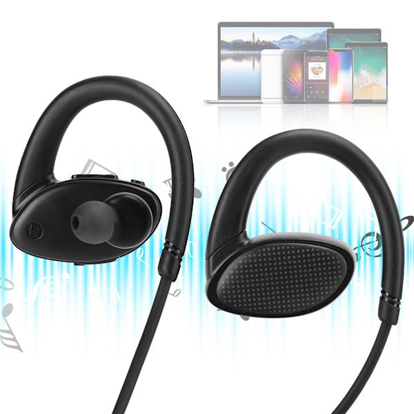 Bluetooth trådløst headset MP3 løping vanntett ørekrok universell øretelefon for Android