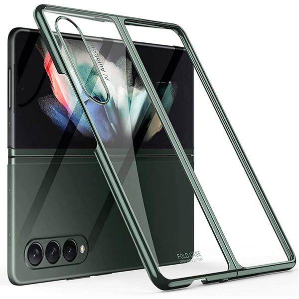 Samsung Galaxy Z Fold 3 2021 -kotelo, läpinäkyvä jäykkä PC-kotelo, keltainen, naarmuuntumaton, galvanoitu suojakotelo Samsung Ga -laitteelle