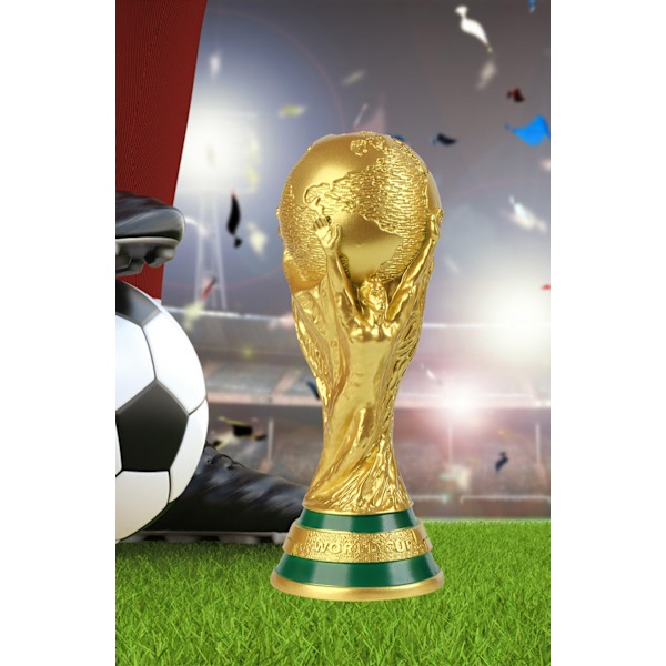 2022 VM Fodboldtrofæ Replika Fodboldpris Fodboldfans Souvenirs (5 tommer høj - mat)