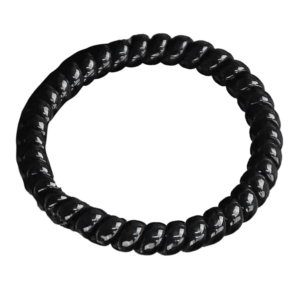 Elastisk spiral Hårband Telefonsladd Formad Hög elasticitet Förhindra dragning Spiral Hårband Svart