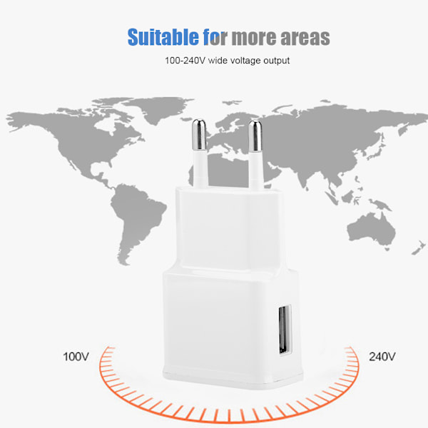 Mini Power Adapter Plug Vit En Port USB Vägg Snabbladdare