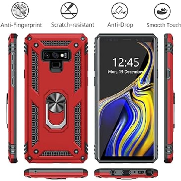 Samsung Galaxy Note 9 mobiltelefon etui, militær kvalitet stødsikkert cover pass, 15 fod drop test beskyttende cover, med magnetisk støtte og køretøj