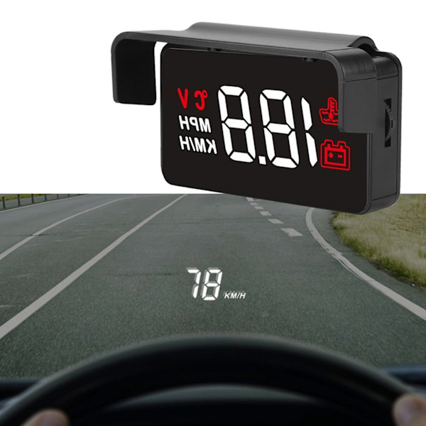 12V Bil HUD Head Up Display Passer for OBD og GPS Dual System Bil Display