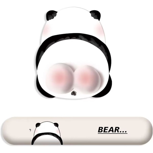 Ergonomisk musematte med håndleddsstøtte, Søt Panda musematte med håndleddsstøtte, Smertelindrende musematte, Musematte for datamaskin, bærbar PC, O pink
