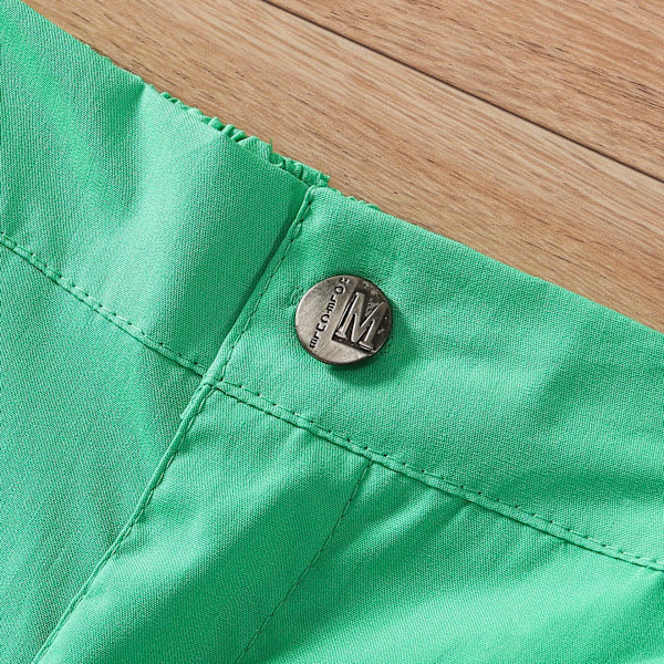 Toddler Baby Drenge Tøj Shorts Sæt Dinosaur Print Skjorte Kortærmet Knap Top Ensfarvede Shorts Sommer Sæt white 90cm
