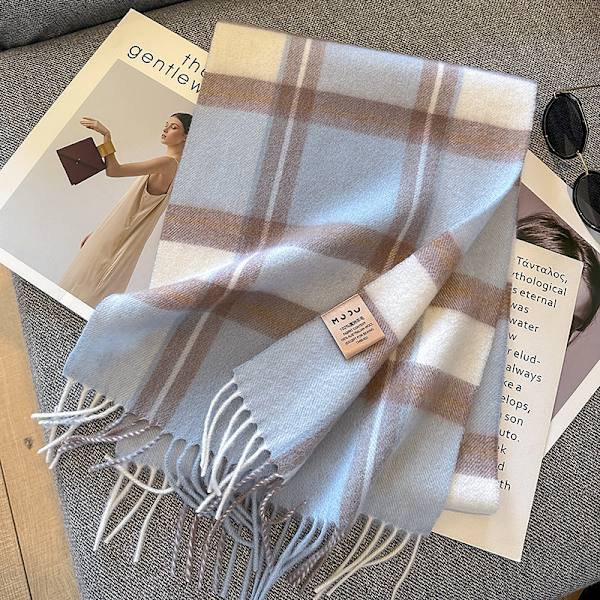 Vinterdamer Tørklæder Sjal Oversized Damer Tartan Tjekket Tørklæde Tæppe Julegaver til Kvinder（02）