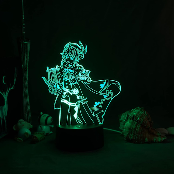 Genshin Impact Natlampe 3D Illusion Lampe Spil Lys til Soveværelse Dekoration LED Lys Sengelampe Børnegave