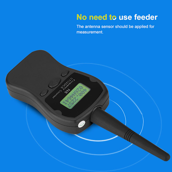 Handhållen frekvensmätare räknare testare enhet Walkie talkie Analog Subtone (Svart)