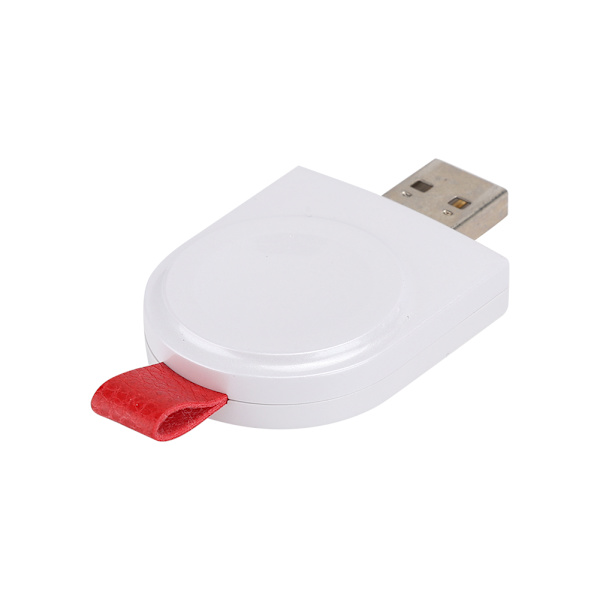 2W USB Hurtigopladning ABS+PC Bærbar Magnetisk Adsorption Trådløs Oplader til iWatchHvid