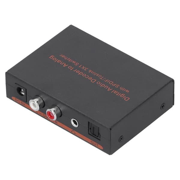 3x1 optisk fiber digital lyddekoder optisk til for SPDIF/AV/RCA konverter 100‑240VUK stik