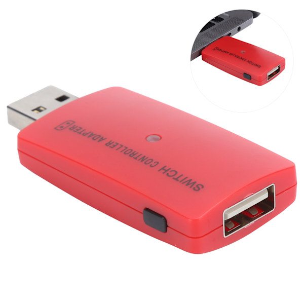 Bærbar USB trådløs Bluetooth-controlleradapter håndkonverter til PS4 Switch-spilkonsolrød