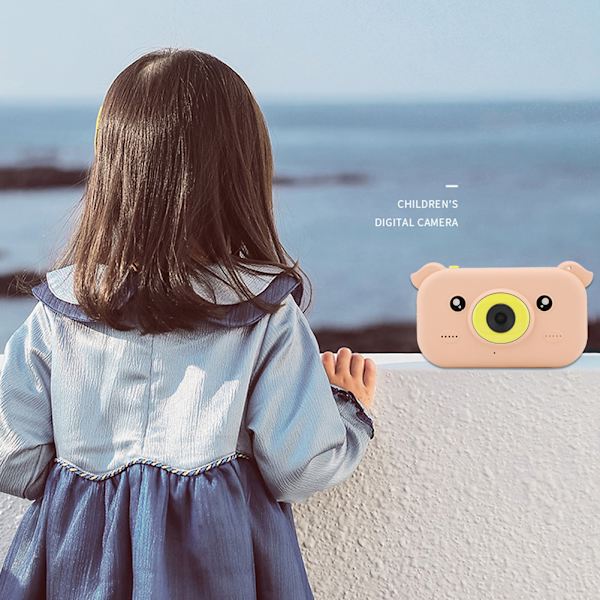 Barnas bærbare mini digitalkamera 680mAh Støtte TF-kort opptil 128G Piggy Pattern Rosa